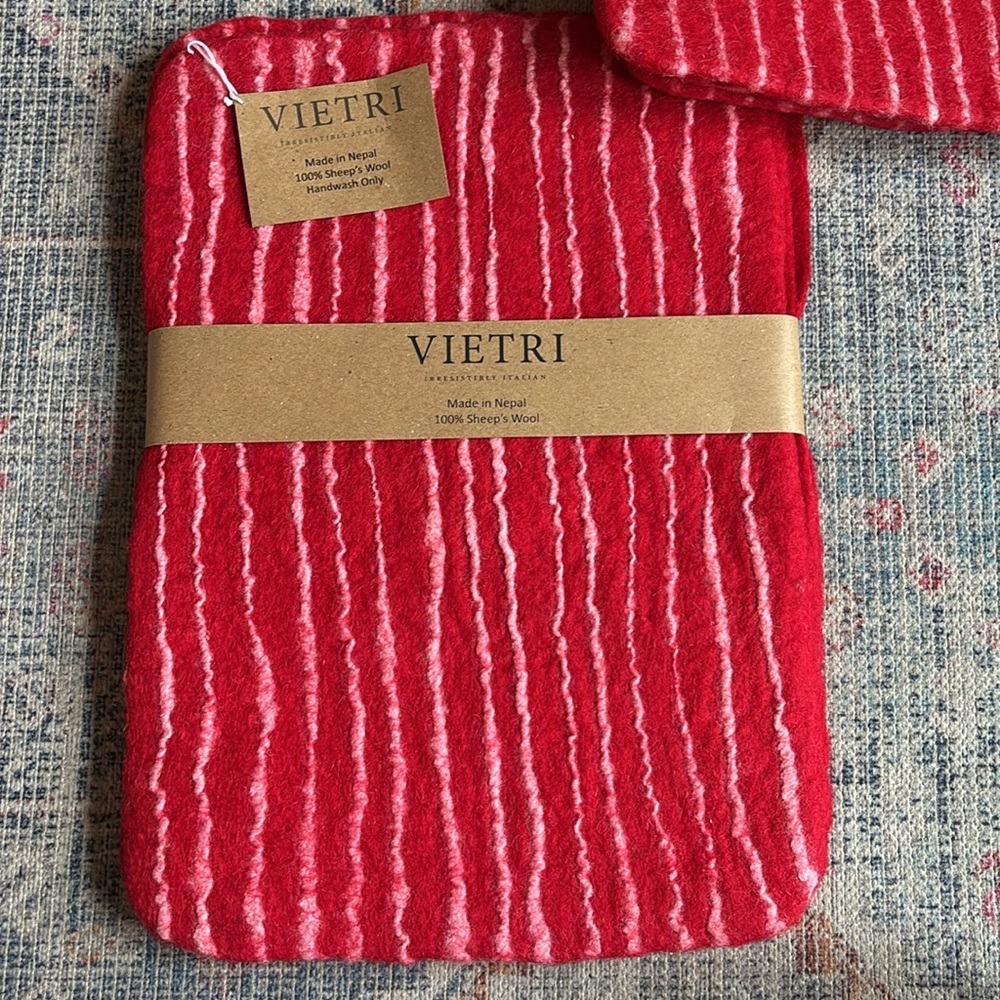 Vietri Red Striped Wool Placemats